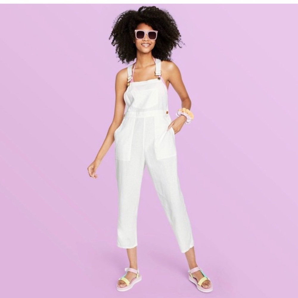 Target x Stoney Clover Brand New (NWT) Linen Blend Overall - White - Picture 2 of 10